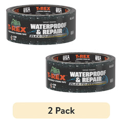 T-Rex Ferociously Strong Black Waterproof and Repair Tape 1.88 in x 10 yd (2 Pk)