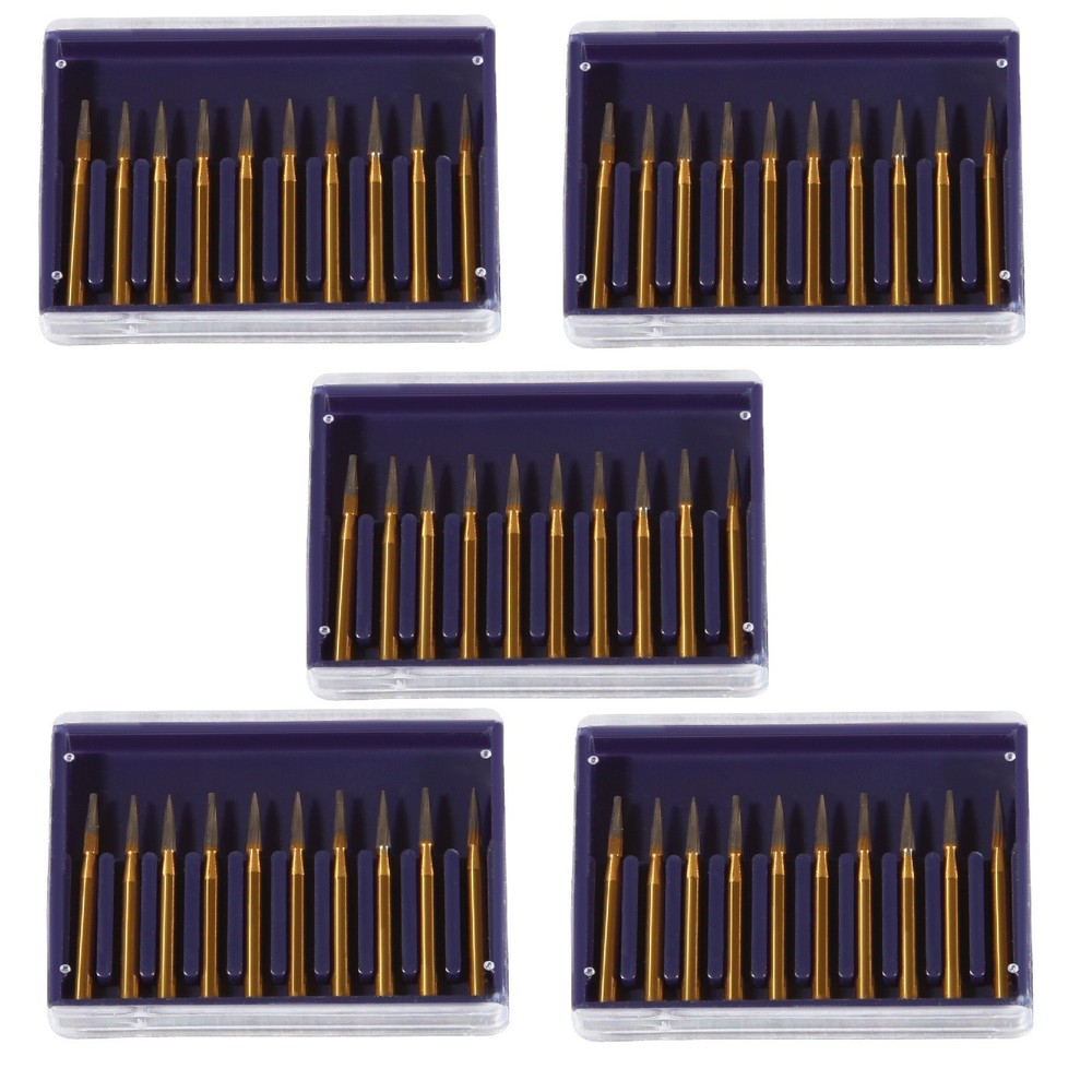 5 box Dental Trimming Finishing Gold Burs Carbide FG 7901 High Speed Handpiece u
