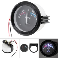 Ammeter Gauge, 12V Universal 52m/2in 60-0-60 Vehicle AMP Ampere Meter