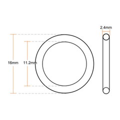 10pcs Rubber O-Rings 16mmx11.2mmx2.4mm Width Metric FKM Seal