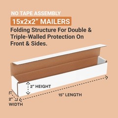 AVIDITI Shipping Boxes Long 15″L x 2″W x 2″H, 50-Pack | Corrugated Cardboard …