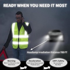 10 Pack Reflective Mesh Safety Vest, Breathable Hi Vis Vest Construction Work…