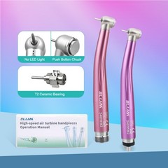 Dental High Speed Handpiece NSK Style Air Turbine 2/4 Hole Push Button Light Blu