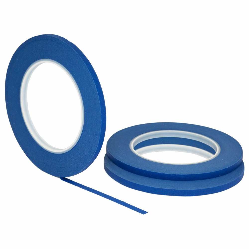 3 pack 1/4″ .25 inch x 60yd (6mm x 55m) Thin STIKK Blue Painters Masking Tape