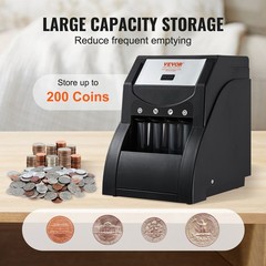 VEVOR USD Coin Sorter Coin Wrapper and Roller 230 Coins/min 4 Coin Tubes