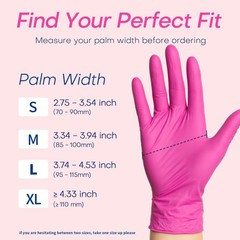 Supmedic Nitrile Exam Gloves, 4 Mil 100 Pcs Small, Small (Rose Orchid)
