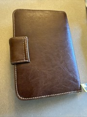 Rosetti Brown Faux Leather 6-Ring Pocket Planner Organizer Wallet 6”x4” No Box ￼