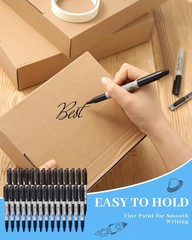 100 Pack Black Permanent Markers Bulk – Fine Point Permanent Marker Quick Drying