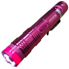 Maximum Power Stingtec Self Defense Stun Gun Rechargeable LED Flashlight w Pink