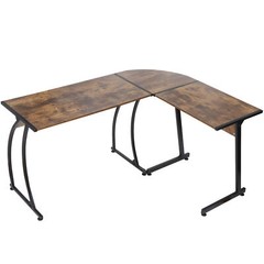 L Shaped Computer Desk L Shaped Corner Desk Laptop Study Writing Table Brown