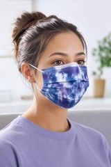 50 – MagiCare Tie Dye Disposable Face Masks – 3 Ply Face Masks for Adults Purple