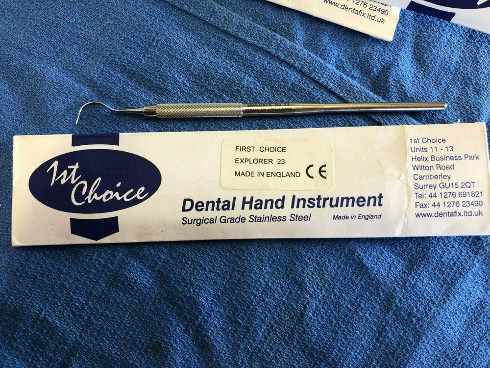 Dental Instrument Explorer 23 Made in England 1st Choice New Stainless-Steel