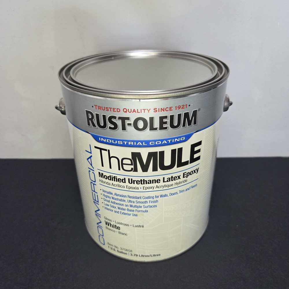 Rust-Oleum 375658 Epoxy Coating, Gloss, Water Base, White, 1 Gal