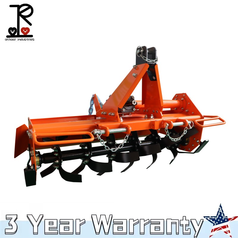 3 Point 45″ Rotary Tiller Attachment Fits Cat 1 Tractor PTO Driven Work 5″ Deep