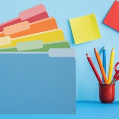 200 Blue Summit Supplies Colorful File Folders with Tabs, Multi Colored File Fol