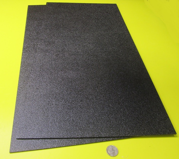 Black ABS Sheet 1/8″ (.125″) X 12″ X 24″ Haircell Textured One Side, 2 Units