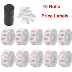 10 Rolls 6000pcs White Price Paper Tag Sticker Gun Labels Refill US For MX 5500