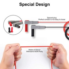 5Pcs Stackable Banana to Banana Plug Test Lead Soft Wire Cable for Multimeter