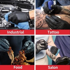 Supmedic Black Nitrile Exam Gloves, 5 Mil Chemical Large, (Black) Large