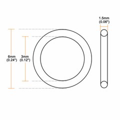 Silikon-O-Ringe 6 mm x 3 mm x 1,5 mm Breite, Dichtung weiß 20St