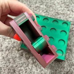 3D Printed Building Block Desk Organizer Set Pink Green Iridescent Drawer Tape