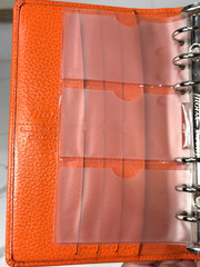 Rare HTF Filofax Orange Leather Finsbury Personal Organizer Planner 7.5″Ht 5.25W