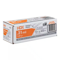 Plastic Sheeting Roll 9 ft x 400 ft Painters 0.31 Mil Clear Multi-Purpose Cover