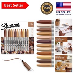 Special Edition Fine Point Permanent Markers – 12 Assorted Skin Tone Shades