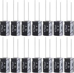 220uF 16V 6x12mm Electrolytic Capacitor 220 UF MFD 16 Volt 0.24×0.47in Aluminum