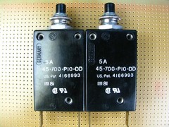 ETA CIRCUIT BREAKER, PUSH ON/OFF,5AMP@250VAC,NEW,LOT OF 2PCS