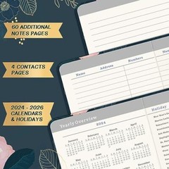 2024-2026 Monthly Pocket Planner – 3 Year Monthly Calendar with Leather Cover