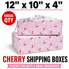 12x10x4 Cherry Print Shipping Boxes 32 ECT B-Flute Gift Mailer Boxes