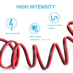 50FT 14/2 Gauge Red Black Cable Hookup Electrical Wire LED Strips Extension W…
