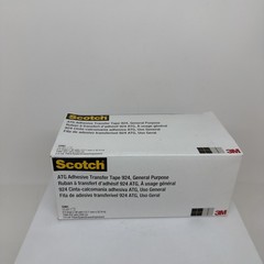 3M Scotch ATG Adhesive Transfer Tape 924 Clear, 0.50 in x 36 yd Box of 12 Rolls