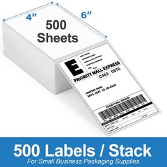 4×6 Thermal Labels 500/Stack, HUOJI Shipping 1 stack | 500 Labels, White