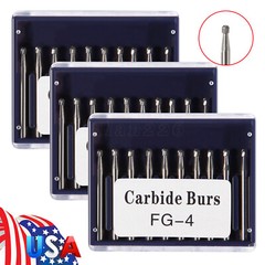 Dental Carbide Burs Tungsten Steel Bur FG # 4 Round for High Speed Handpiece