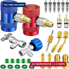 AC R1234YF Quick Couplers Adapters Set, R1234YF Self Sealing/Puncture Can Tap Va