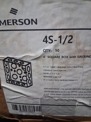 BOX OF 50 EMERSON 4S-1/2 / 4S1/2 1 1/2” DEEP (NEW IN BOX)
