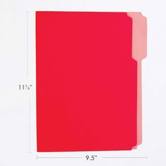 BAZIC 1/3 Cut Letter Size Color File Folder 1-Pack, Red/Yellow/Blue/Green