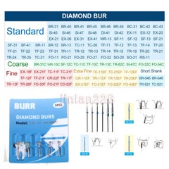 100pcs Dental Diamond Burs for High Speed Handpiece Friction Grip Burs 1.6mm USA