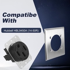 Single Hole 2 Gang Receptacle Wall Plate Ø2.48″ for HBL9450A 14-50R Hubbell