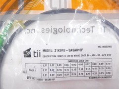 10’L Tii Technologies Simplex SM B3 Peelable MicroDrop Fiber Optic Cable Z1K9R8
