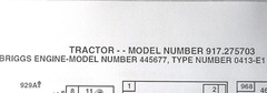 Sears Craftsman 24.0 hp 48” DYT4000 Lawn Tractor 917.275703 Owner & Parts Manual
