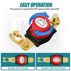 Top Post Battery Disconnect Switch, 12-48V Heavy-Duty Battery Kill Switch for Ca