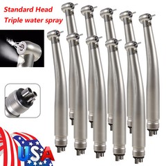 10pcs Dental Fiber Optic LED E-generator High Speed Handpiece 3 Spray 4 Hole st