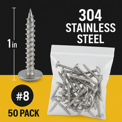 #8 x 1″ Stainless Phillips Modified Truss Head Wood Screws, 50 Qty (BCP1211)