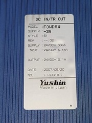 YUSHIN (Yokogawa) F3WD64-3N PLC Module DC IN/TR OUT, Style: S1