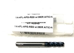 1/4″ 4FL Corner Radius End Mill .06R Solid Carbide AlTiCrN Carbide Plus CP-42343