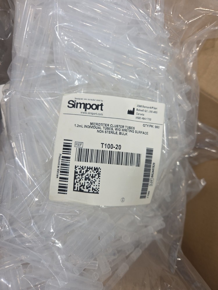 Simport T100-20 Microtitier Cluster Tubes (Qty 960)