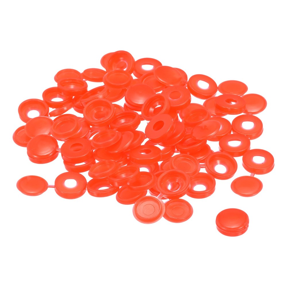 100Pcs 5mm Hinged Screw Cover Caps Plastic Fold Screw Snap Covers Red